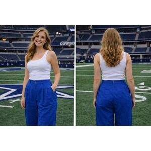 Roo Crossing 90's Vntge 100%Rayon Silk Feel Wide Straight Legs Boho Resort Wear